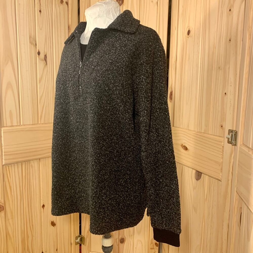 I Active 1/4 Zip Pullover Sweater Top Womens L Gray Heathered Layered Lined Soft - Picture 9 of 12